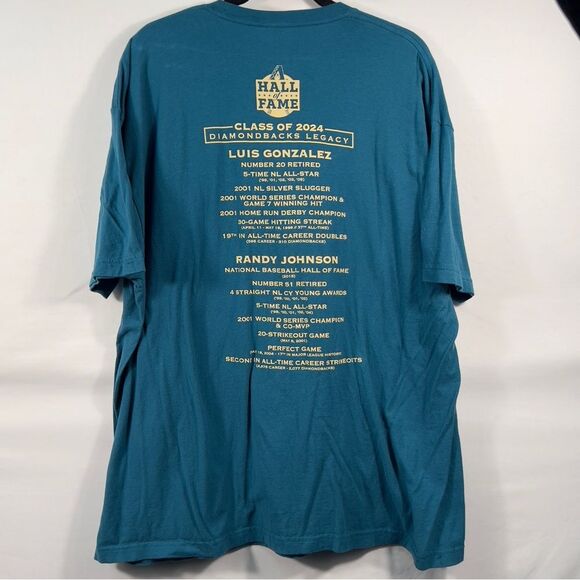 Tultex SGA Teal Randy Johnson & Luis Gonzalez Hall of Fame Graphic Tee 0707 - Picture 3 of 10